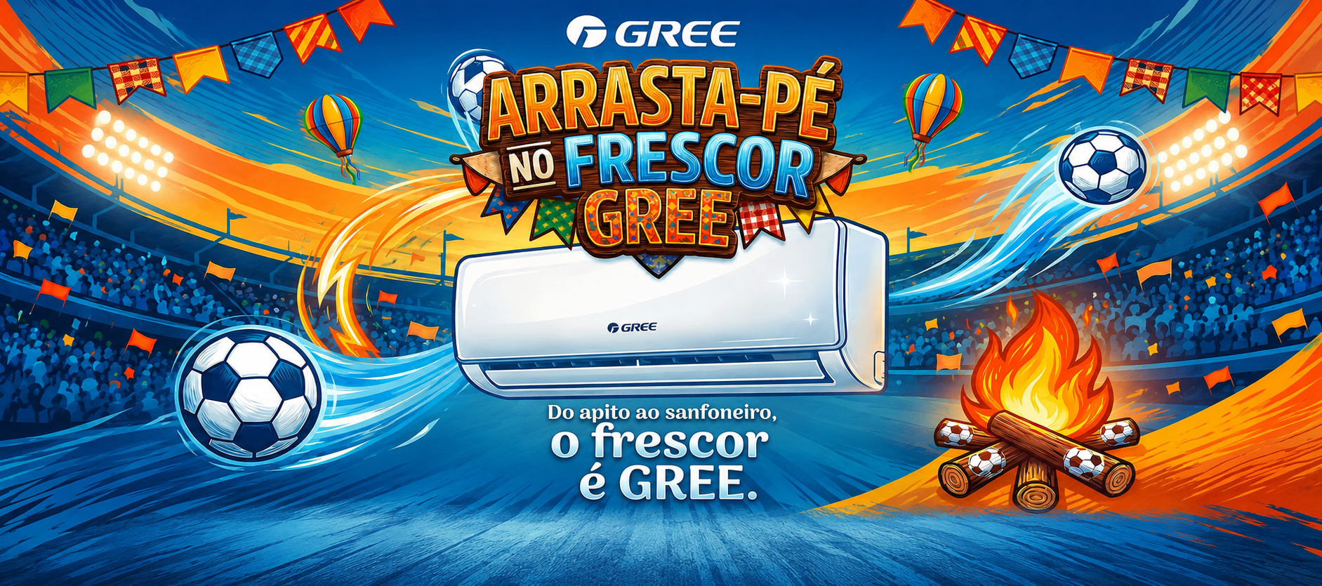 Arrasta-pé no Frescor GREE — Do apito ao sanfoneiro, o frescor é GREE